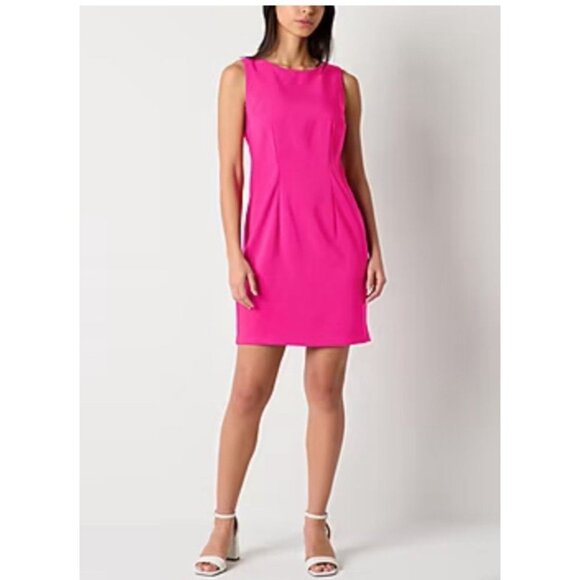Alyx Women's Fuchsia Sleeveless Sheath Dress Size 10 Polyester NWT - Picture 1 of 10